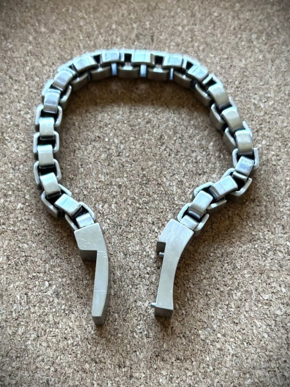 INOX Stainless Steel Box Link Men Bracelet.